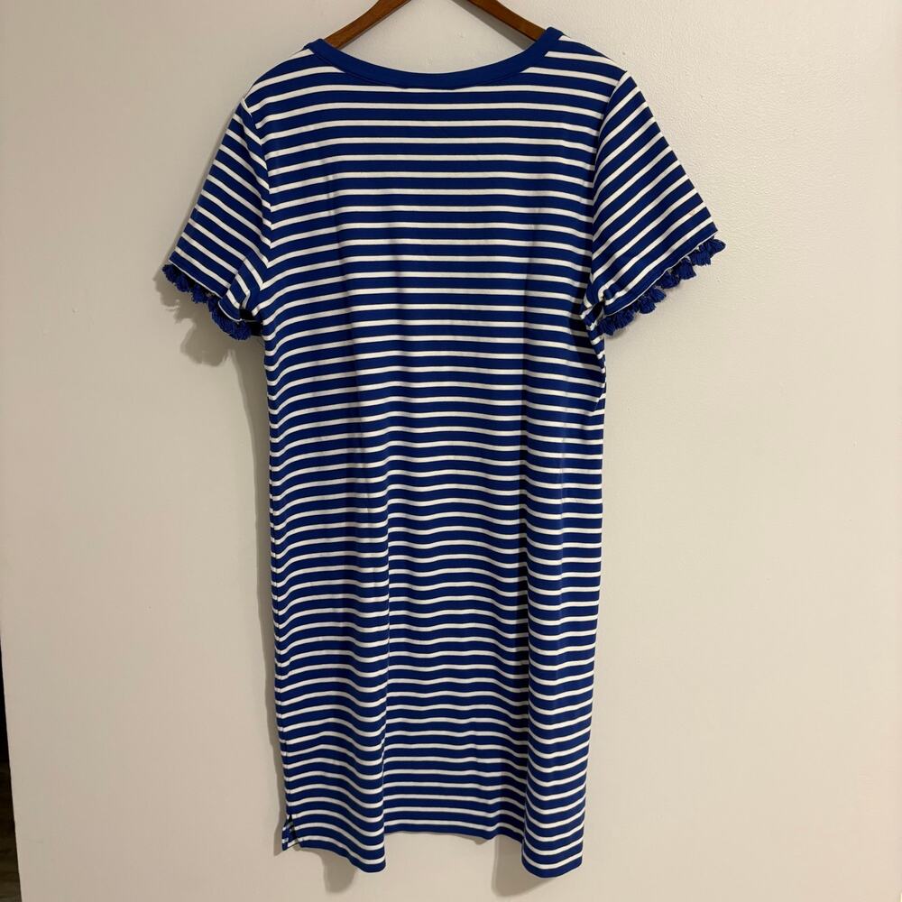 Appleseed's Women's XL Blue Striped Summer Dress Tassel Coastal Boho - Picture 6 of 7